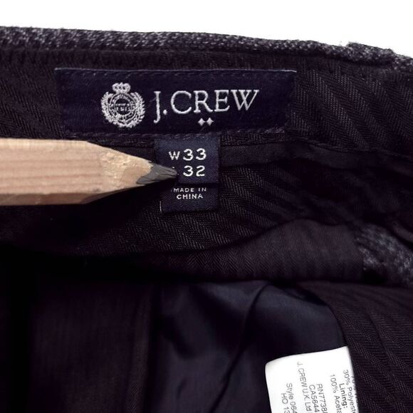 J Crew Thompson Dress Pants Mens 33x29 Wool Blend Glenn Plaid Gray EUC - Picture 3 of 9